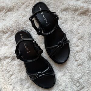 Anne Klein Black Knotted Women's Sandals